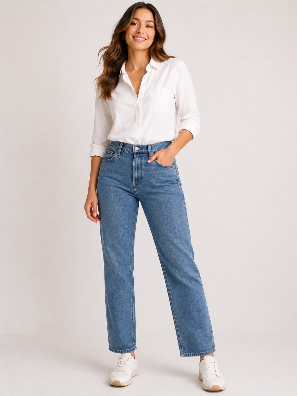 Gap Women’s Medium Wash Cheeky Straight High-Rise Jeans Size 10 Regular